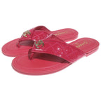 Chanel Enamel Leather Sandals Pink — view 2