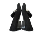 Hermes Loafers Suede Round Studded Shoes 36.5 Black — view 7