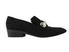 Hermes Loafers Suede Round Studded Shoes 36.5 Black — view 2