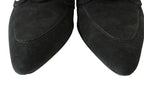 Hermes Loafers Suede Round Studded Shoes 36.5 Black — view 4