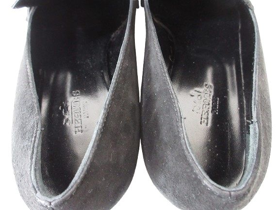 Hermes Loafers Suede Round Studded Shoes 36.5 Black — view 6