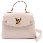Louis Vuitton Lockme Mini Leather Chain 2-Way Shoulder Bag Beige Gray
