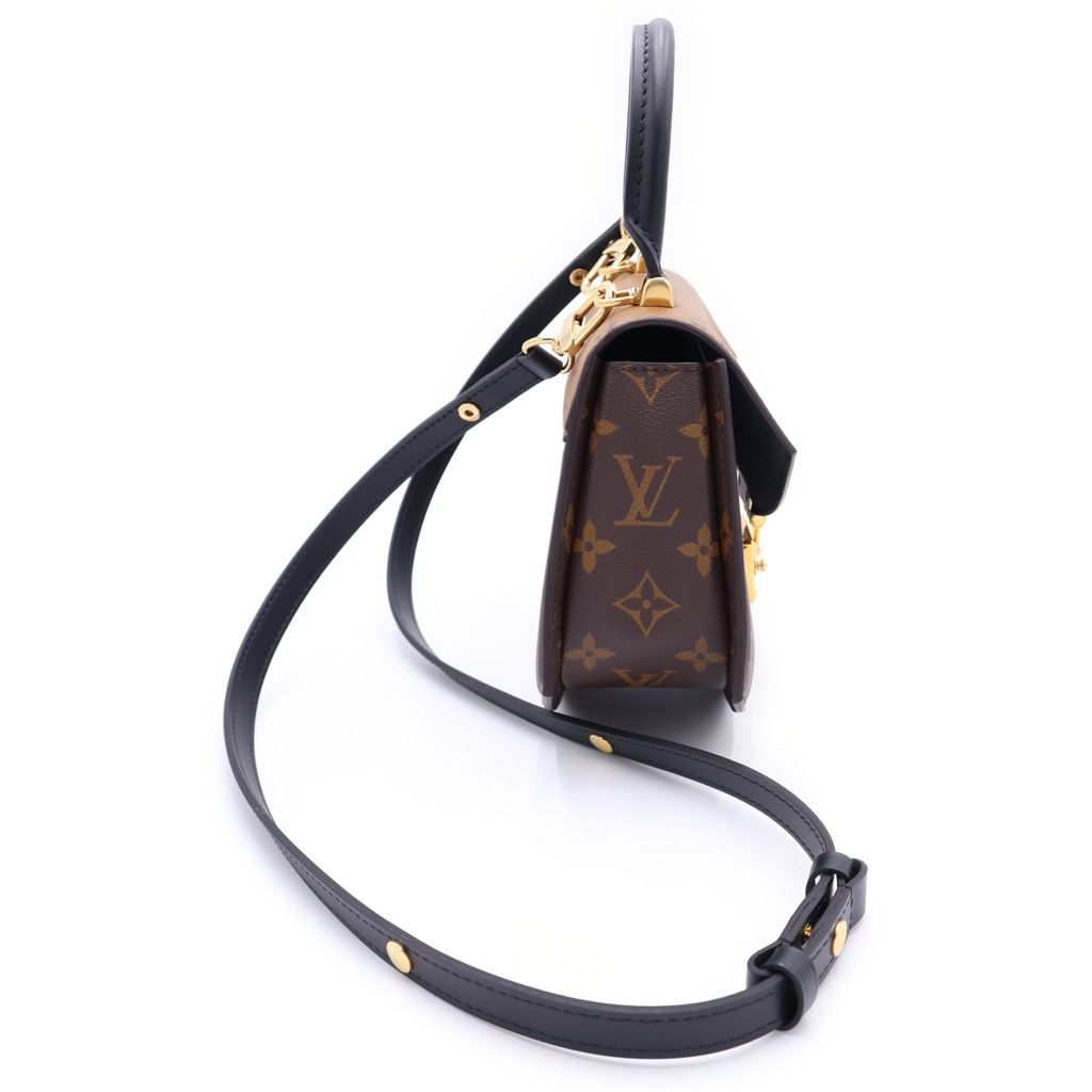Louis Vuitton Monogram Reverse Tilsit Leather 2-Way Shoulder Bag Brown Black — view 3