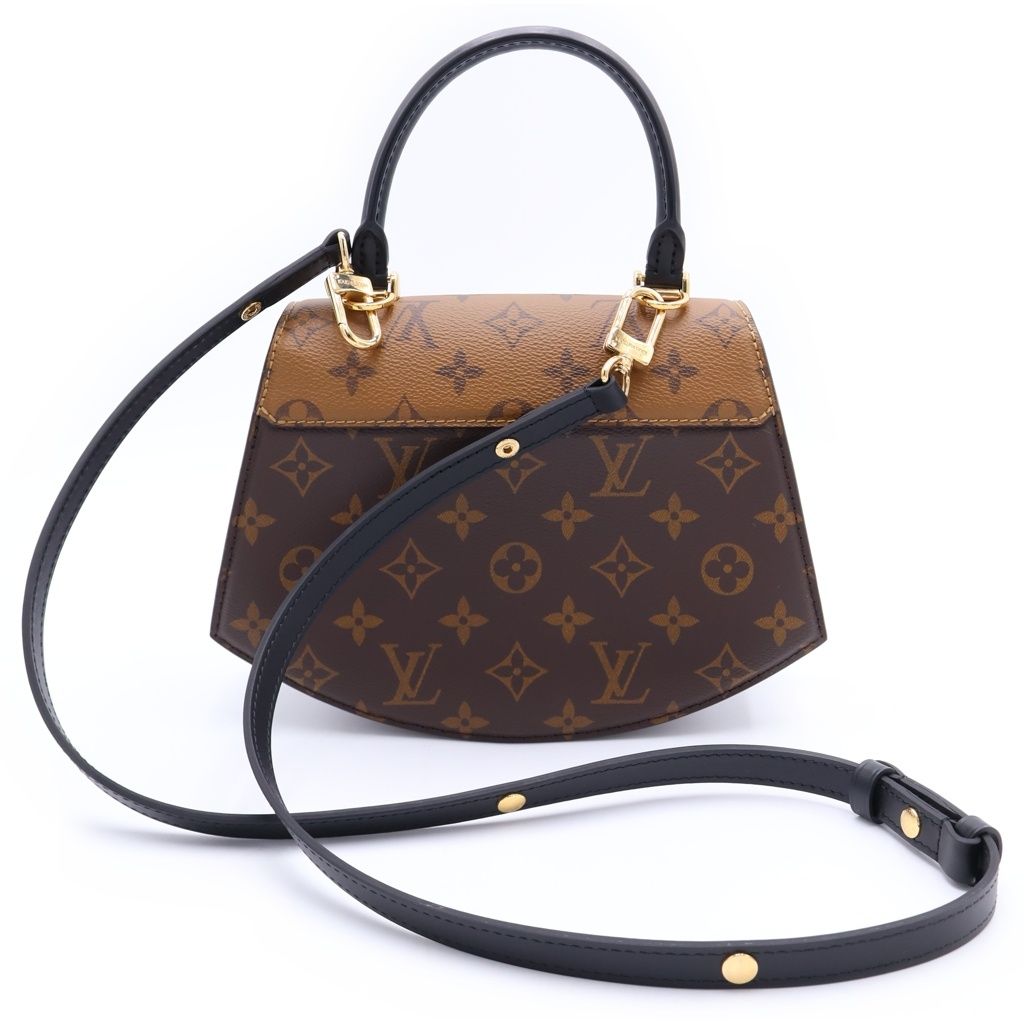 Louis Vuitton Monogram Reverse Tilsit Leather 2-Way Shoulder Bag Brown Black — view 2