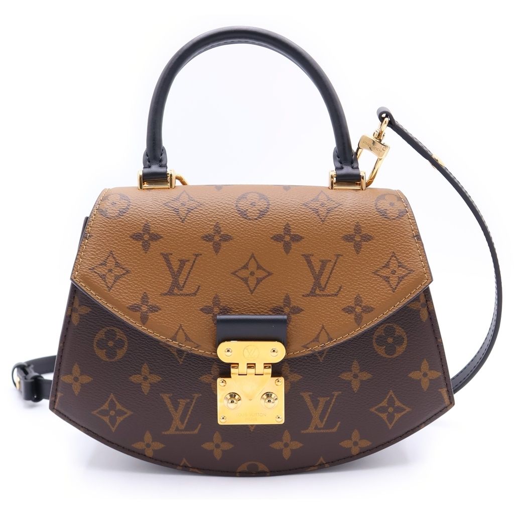 Louis Vuitton Monogram Reverse Tilsit Leather 2-Way Shoulder Bag Brown Black