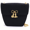 Bottega Veneta Intrecciato Ribbon Chain Shoulder Bag Black Nylon Vintage