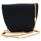 Bottega Veneta Intrecciato Ribbon Chain Shoulder Bag Black Nylon Vintage — view 2