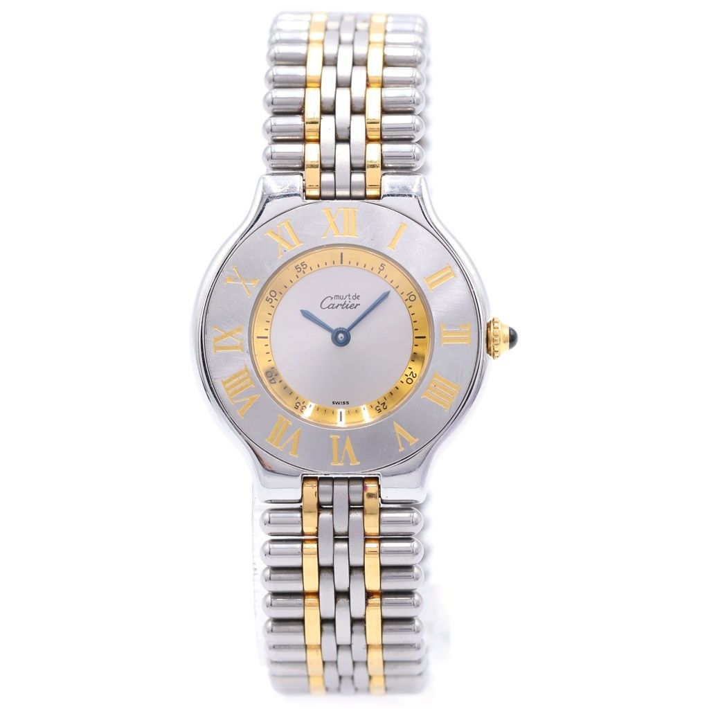 Cartier Must 21 Vantian Quartz Watch Silver Gold