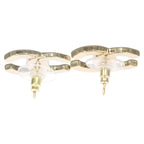 Chanel CC Logo Earrings Gold Pink — view 2