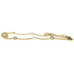 Dior CD Logo Cles Nudi Lune Rhinestone Bracelet Pearl Gold — view 4