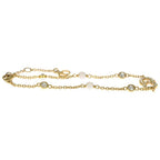 Dior CD Logo Cles Nudi Lune Rhinestone Bracelet Pearl Gold — view 3