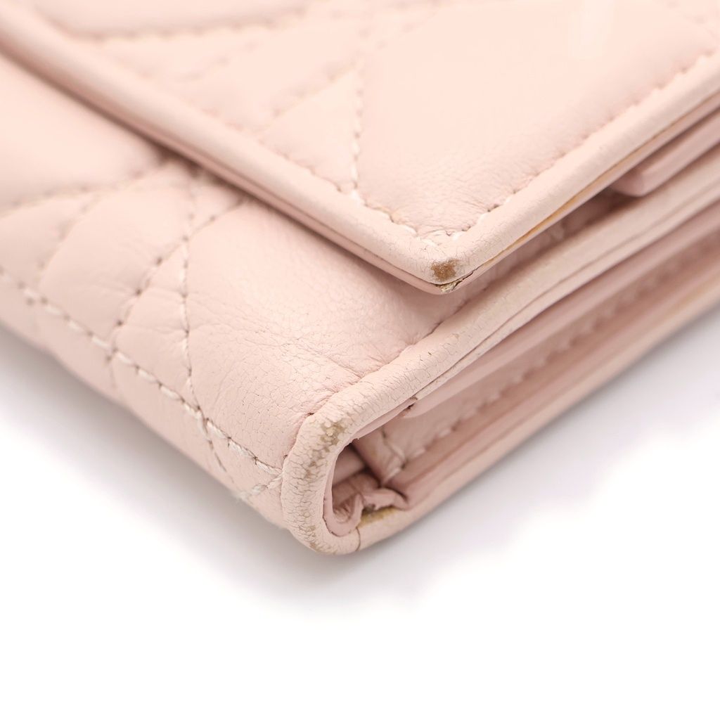 Dior Louts Cannage Compact Wallet Bifold Beige — view 6