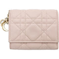 Dior Louts Cannage Compact Wallet Bifold Beige
