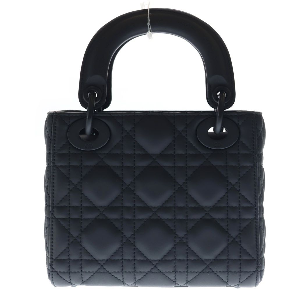 Dior Lady Dior Mini Ultra Matte 2-Way Shoulder Bag Black Leather — view 2