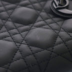 Dior Lady Dior Mini Ultra Matte 2-Way Shoulder Bag Black Leather — view 6