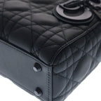 Dior Lady Dior Mini Ultra Matte 2-Way Shoulder Bag Black Leather — view 5