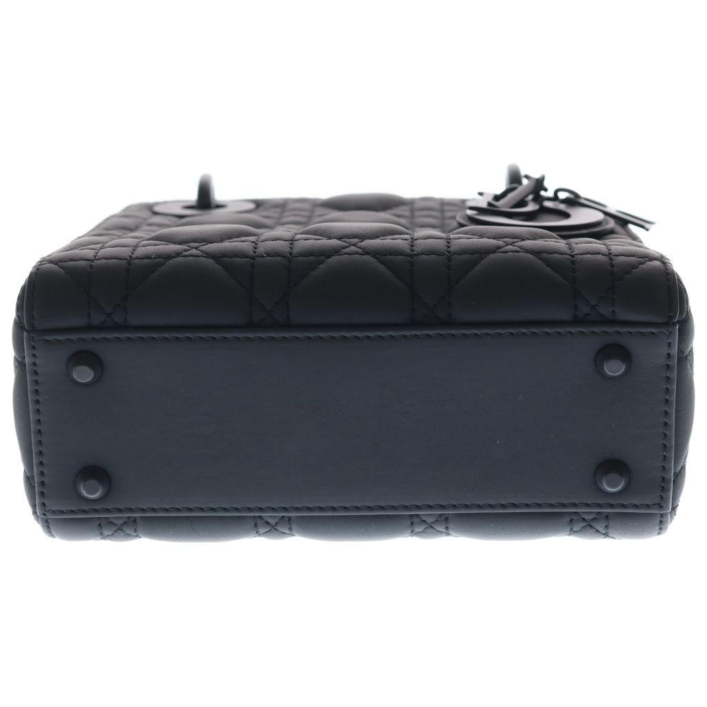 Dior Lady Dior Mini Ultra Matte 2-Way Shoulder Bag Black Leather — view 4