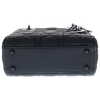 Dior Lady Dior Mini Ultra Matte 2-Way Shoulder Bag Black Leather — view 4