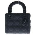 Dior Lady Dior Mini Ultra Matte 2-Way Shoulder Bag Black Leather
