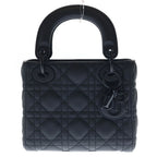 Dior Lady Dior Mini Ultra Matte 2-Way Shoulder Bag Black Leather