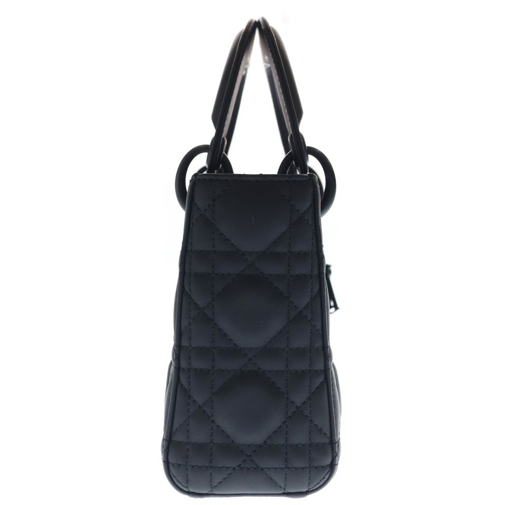 Dior Lady Dior Mini Ultra Matte 2-Way Shoulder Bag Black Leather — view 3