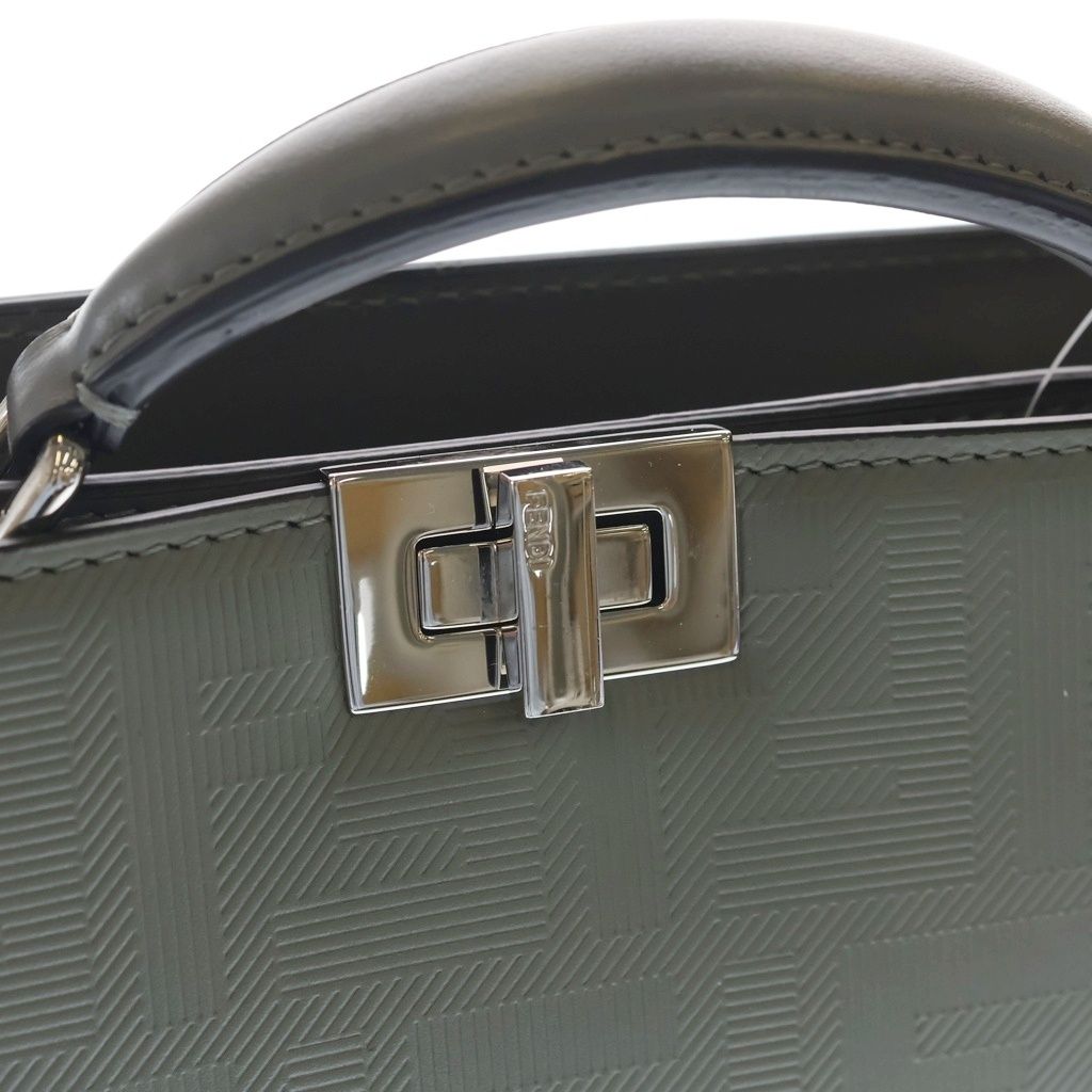 Fendi Peekaboo ISeeU Cross Gray Leather Handbag — view 6