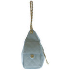 Chanel 25 Small Shoulder Bag Chain Light Blue Caviar Leather Gold — view 3