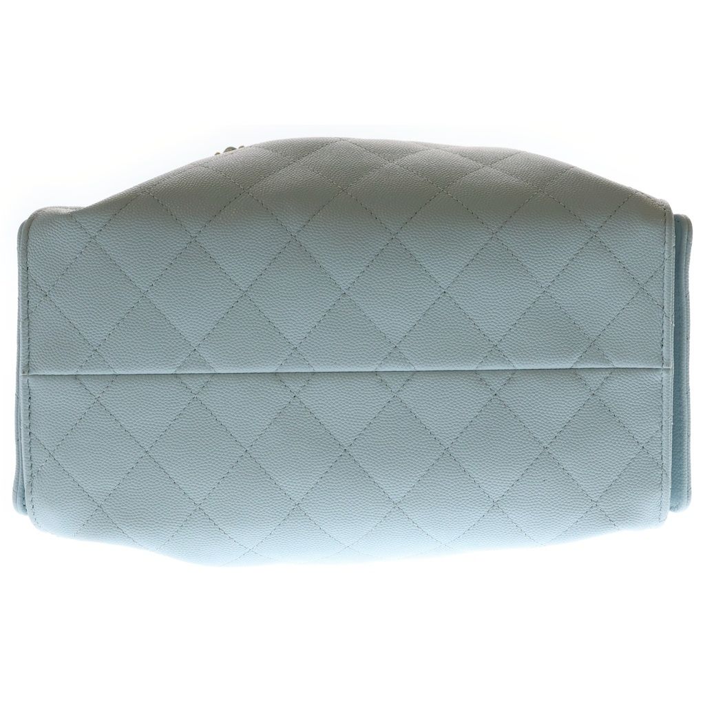 Chanel 25 Small Shoulder Bag Chain Light Blue Caviar Leather Gold — view 4