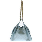 Chanel 25 Small Shoulder Bag Chain Light Blue Caviar Leather Gold — view 2