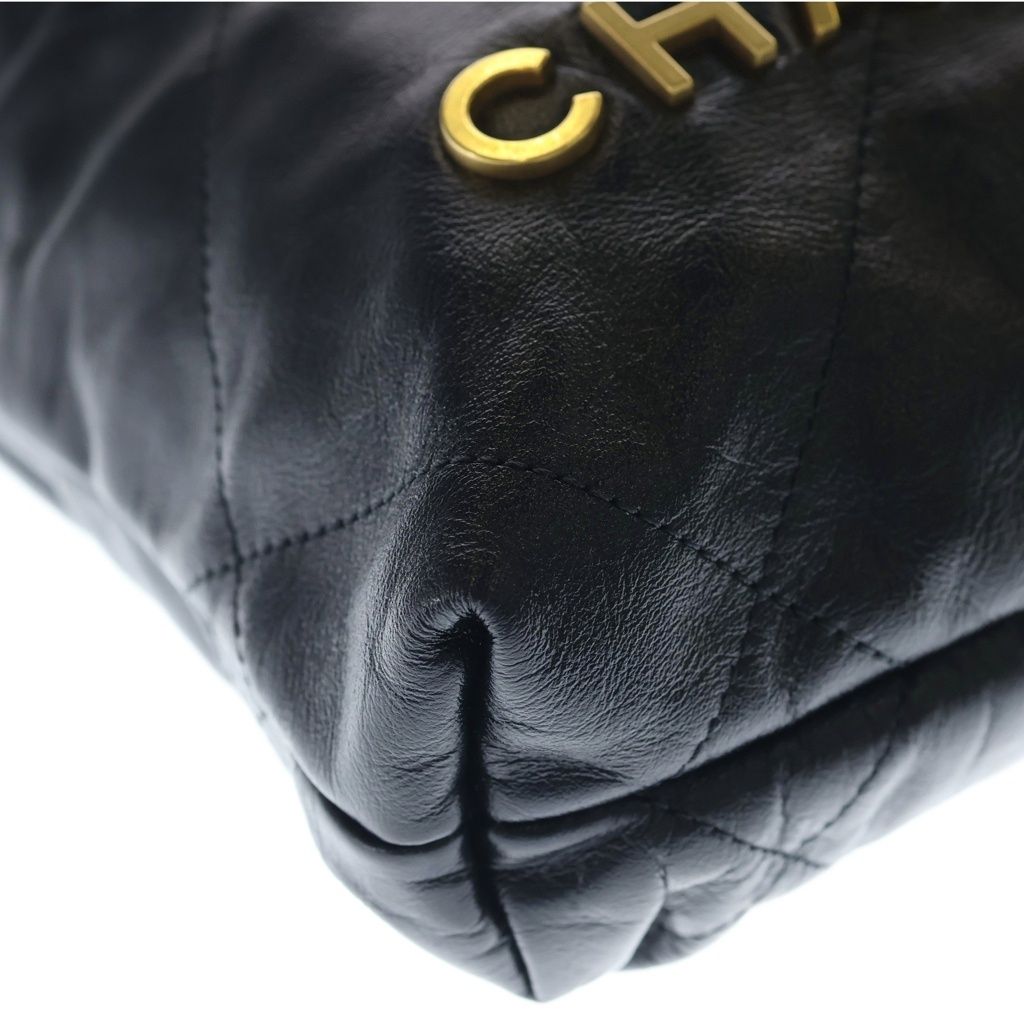 Chanel 22 Mini Shoulder Bag Black Calfskin Gold — view 6
