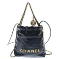 Chanel 22 Mini Shoulder Bag Black Calfskin Gold