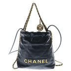 Chanel 22 Mini Shoulder Bag Black Calfskin Gold
