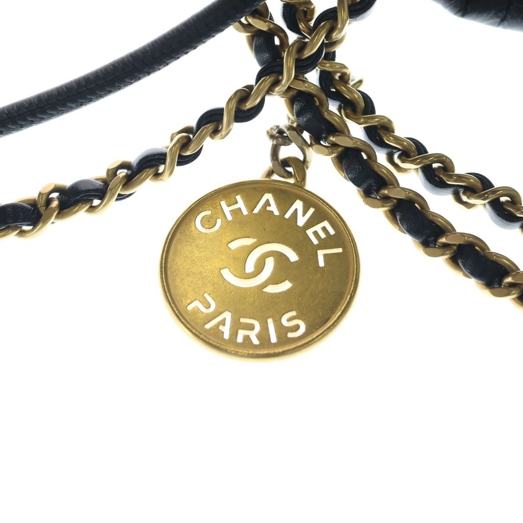 Chanel 22 Mini Shoulder Bag Black Calfskin Gold — view 7