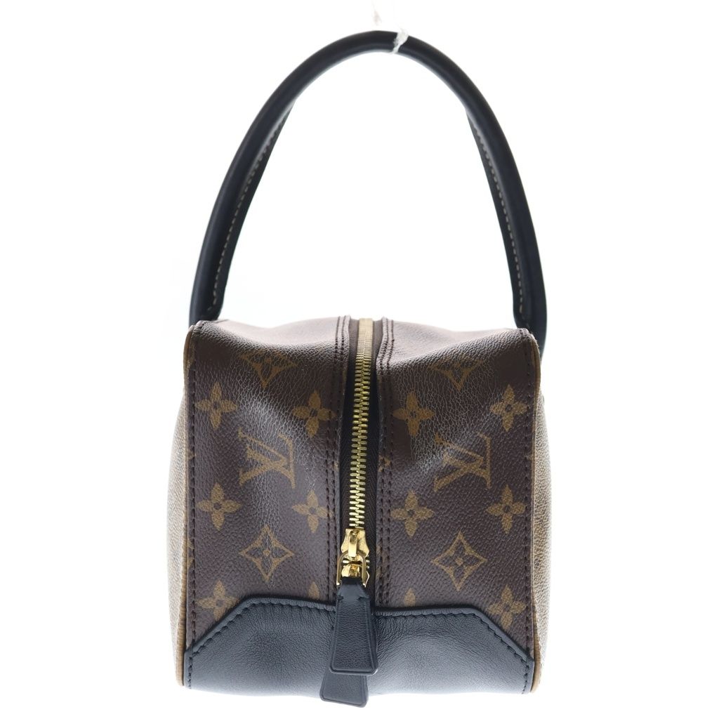 Louis Vuitton Monogram Reverse Square One Handle Bag Brown Leather Gold — view 3