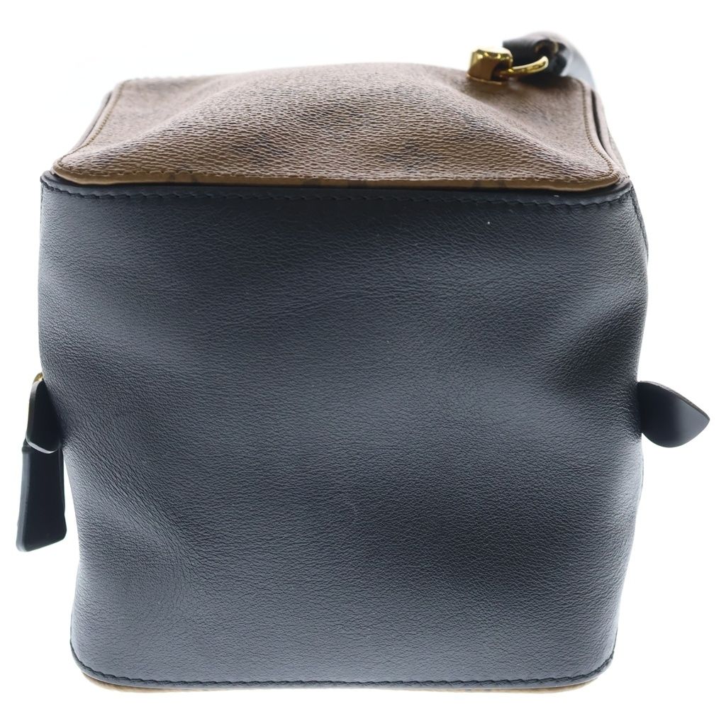 Louis Vuitton Monogram Reverse Square One Handle Bag Brown Leather Gold — view 4