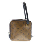 Louis Vuitton Monogram Reverse Square One Handle Bag Brown Leather Gold