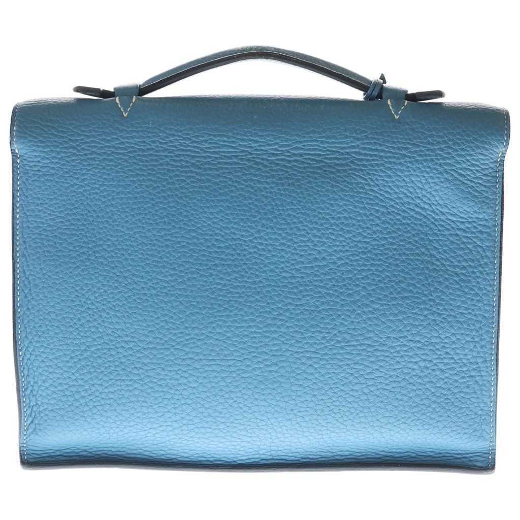 Hermes Sac a Depeches 27 Taurillon Clemence Silver Handbag Second Briefcase — view 2