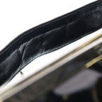 Chanel Quilted Double Door Vanity Bag Handbag Black Patent Silver — view 6