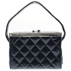 Chanel Quilted Double Door Vanity Bag Handbag Black Patent Silver — view 2