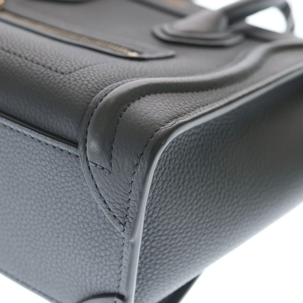 Celine Luggage Nano 2-Way Shoulder Bag Gray Leather Gold — view 5
