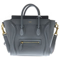 Celine Luggage Nano 2-Way Shoulder Bag Gray Leather Gold