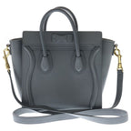 Celine Luggage Nano 2-Way Shoulder Bag Gray Leather Gold — view 2