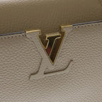Louis Vuitton Capucines MM Galle 2-Way Shoulder Bag Beige Leather Gold — view 6