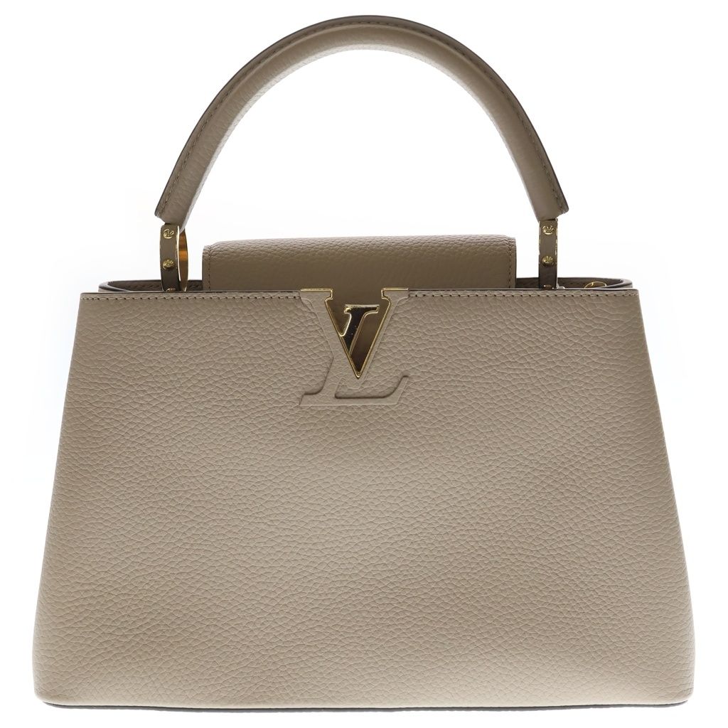 Louis Vuitton Capucines MM Galle 2-Way Shoulder Bag Beige Leather Gold