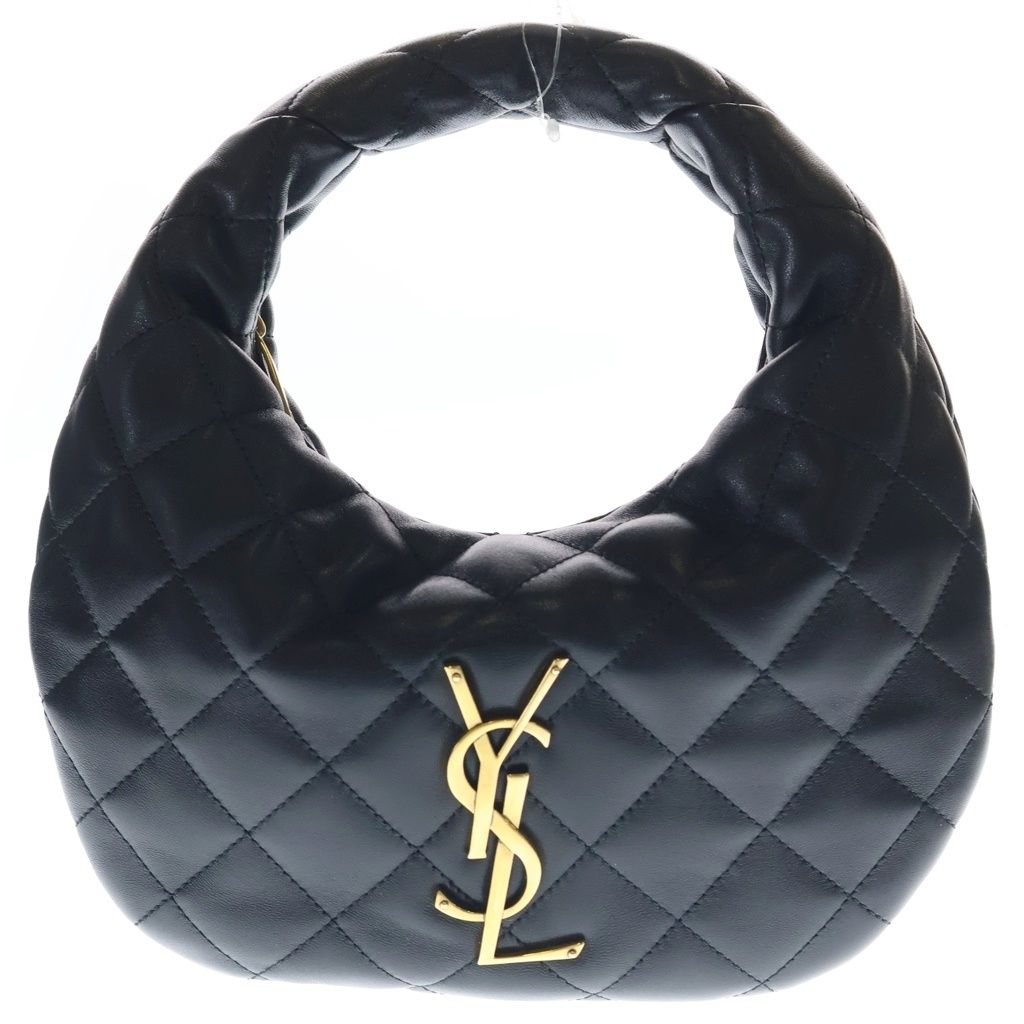 Saint Laurent Paris Ikarino Leather Gold Handbag Black