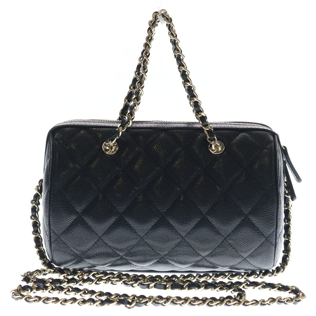 Chanel Quilted Timeless Classic Line Caviar Leather Gold 2-Way Chain Shoulder — view 2