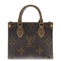 Louis Vuitton Monogram Reverse On The Go BB Leather 2-Way Shoulder Bag Brown