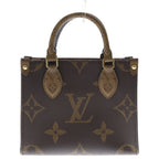 Louis Vuitton Monogram Reverse On The Go BB Leather 2-Way Shoulder Bag Brown