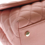 Chanel Quilted Top Handle 2-Way Shoulder Bag Salmon Pink Caviar Leather Gold — view 6