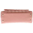 Chanel Quilted Top Handle 2-Way Shoulder Bag Salmon Pink Caviar Leather Gold — view 4